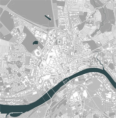 map of the city of Newcastle upon Tyne, Tyne and Wear, North East England, England, UK