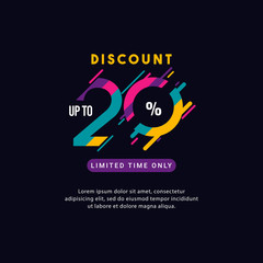 Discount up to 20% off Limited Time Only Label Vector Template Design Illustration