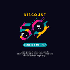 Discount up to 50% off Limited Time Only Label Vector Template Design Illustration