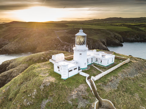 Lighthouse On Pembrokeshire Coast, Wales UK