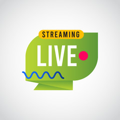 Live Streaming Tag Label Vector Template Design Illustration