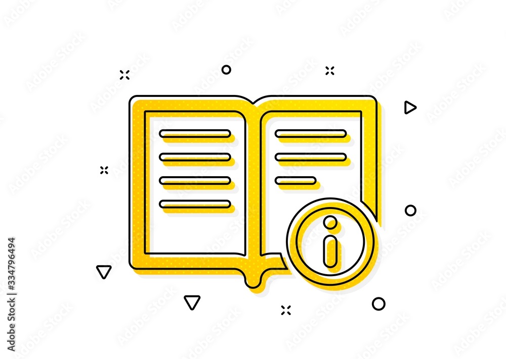 Poster instruction sign. technical information icon. yellow circles pattern. classic technical info icon. g