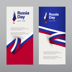 Obraz premium Happy Russia Independence Day Celebration Vector Template Design Illustration