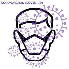 Coronavirus COVID 19 face mask protection isolated on white background 