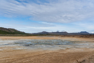 Fototapeta na wymiar The geothermal region of Hverir in Iceland