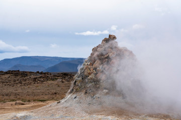 The geothermal region of Hverir in Iceland