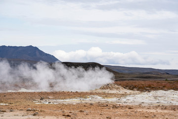 The geothermal region of Hverir in Iceland