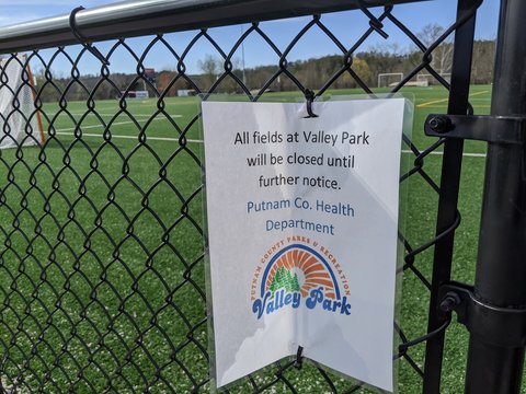 Sign On Local Soccer Field Closed Until Further Notice Due To Covid-19 Pandemic