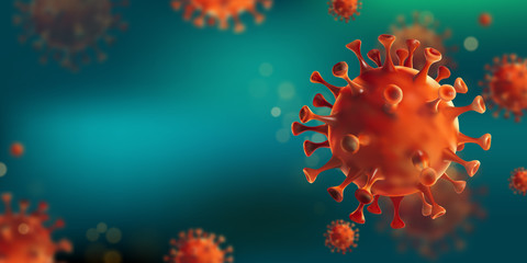 3D Illustration of coronavirus cell background template vector. - obrazy, fototapety, plakaty