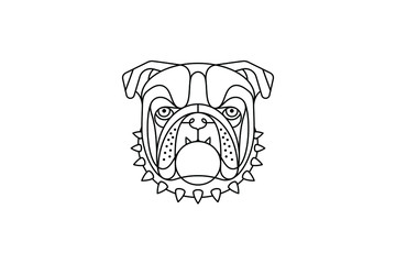 Vector illustration in portrait mode about a Bulldog