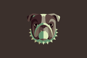 Vector illustration in portrait mode about a Bulldog
