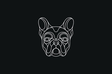 French Bulldog vector illustration in portrait mode