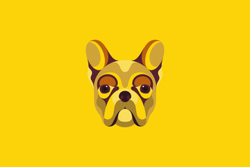 French Bulldog vector illustration in portrait mode