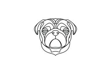 vector illustration of a pug