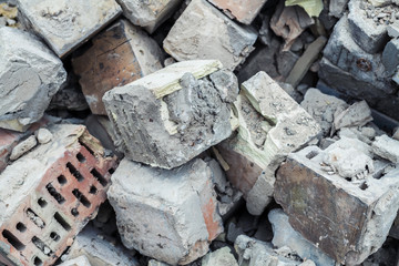 Ruined bricks from old house