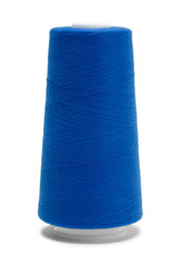 Blue Thread Spool Isolated on White Background.