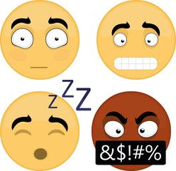 Vector illustration of emoticon collection
