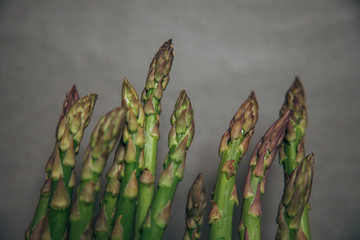 Asparagus. Fresh Asparagus. Green Asparagus. Bunches of green asparagus, top view- Image