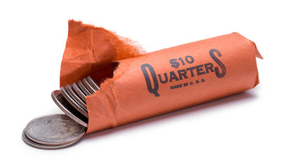 Open Roll of Quarters