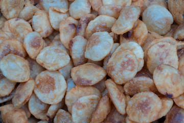 kachori being sold in a market.