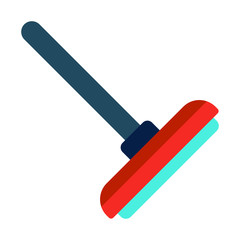 Floor wiper cleaner with Plastic Black handle vector Flat icon design, Window and Glass Mirror Cleaning Equipment on White background