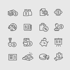 business and finance icon set