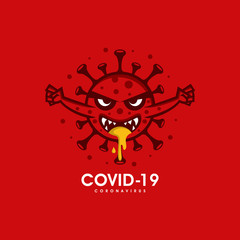 PrintFlat design coronavirus logo vector illustration