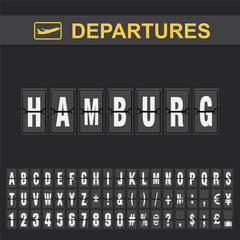 Departure and Arrival sign at Hamburg Airport Stock