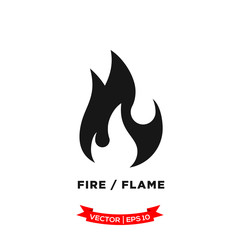 fire icon in trendy flat style, flame icon