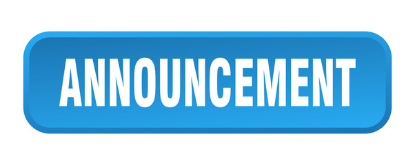 announcement button. announcement square 3d push button