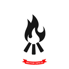 fire camp icon in trendy flat style