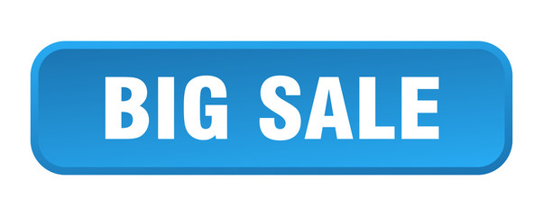 big sale button. big sale square 3d push button