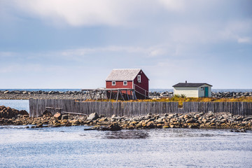 Fototapeta na wymiar Bonavista fishing village coast, Newfoundland, Canada in summer 