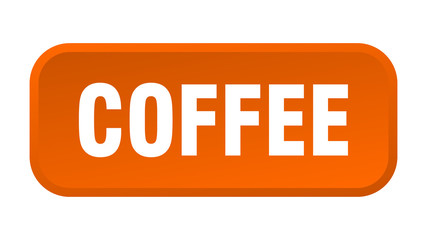 coffee button. coffee square 3d push button