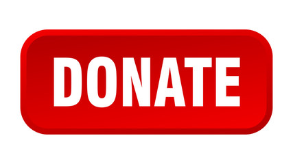 donate button. donate square 3d push button