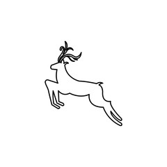 deer pose illustration line icon. vector design