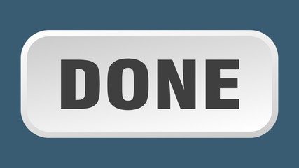 done button. done square 3d push button