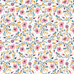 Fototapeta na wymiar Beautiful floral ornament seamless pattern