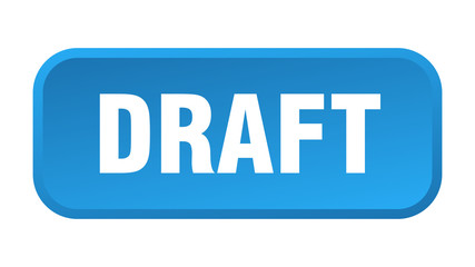 draft button. draft square 3d push button