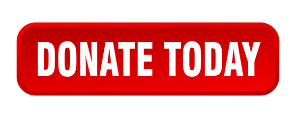 donate today button. donate today square 3d push button