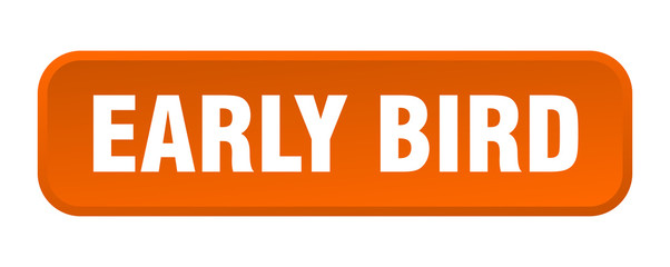 early bird button. early bird square 3d push button
