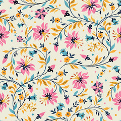 Beautiful floral ornament seamless pattern