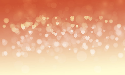 Abstract gradient background with heart shape bokeh - concept mother's day, christmas, new year, valentine, birthday greetings card
