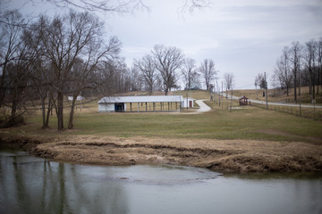 old wooden house on the river