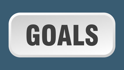 goals button. goals square 3d push button