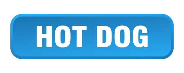 hot dog button. hot dog square 3d push button