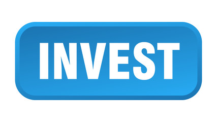 invest button. invest square 3d push button