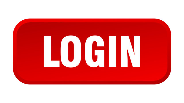 login button. login square 3d push button