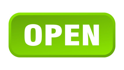 open button. open square 3d push button