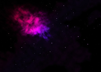 Star field in space and a nebulae. 3D rendering